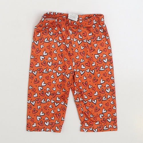 SheIn Girls Orange Geometric Polyester Jogger Trousers Size 4 Years Regular Pullover - Hearts Cropped