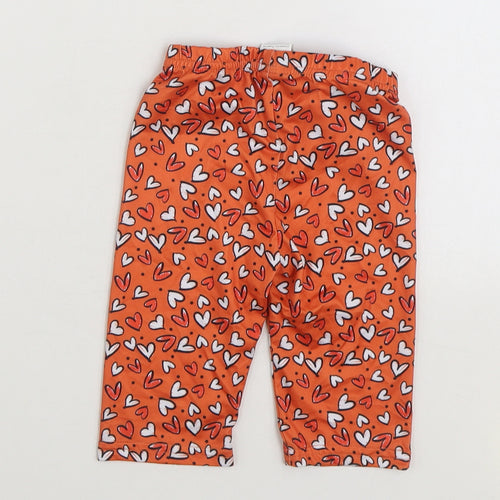 SheIn Girls Orange Geometric Polyester Jogger Trousers Size 4 Years Regular Pullover - Hearts Cropped