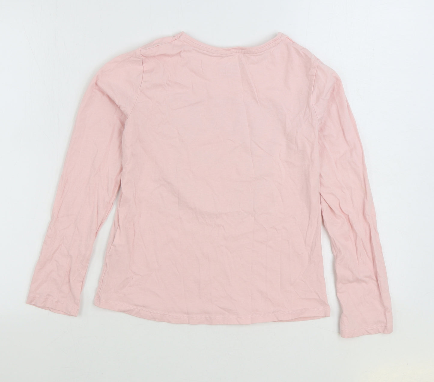 Primark Girls Pink 100% Cotton Basic T-Shirt Size 11-12 Years Round Neck Pullover