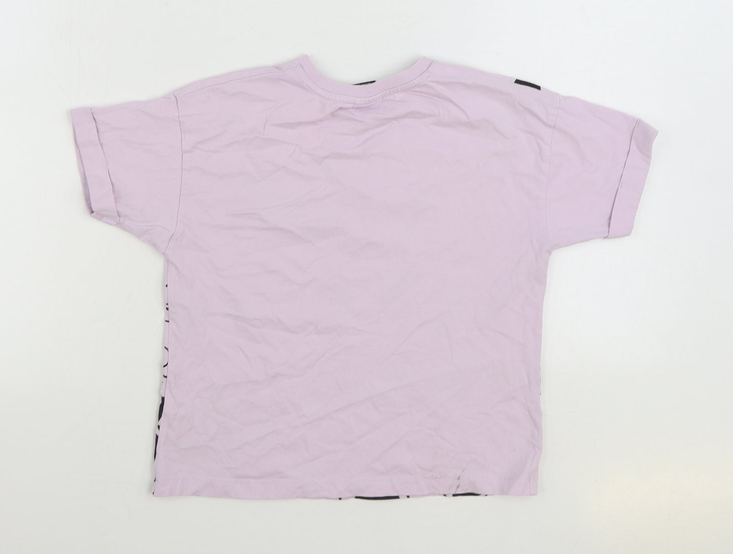 George Girls Purple 100% Cotton Basic T-Shirt Size 9-10 Years Round Neck Pullover - Minnie Mouse