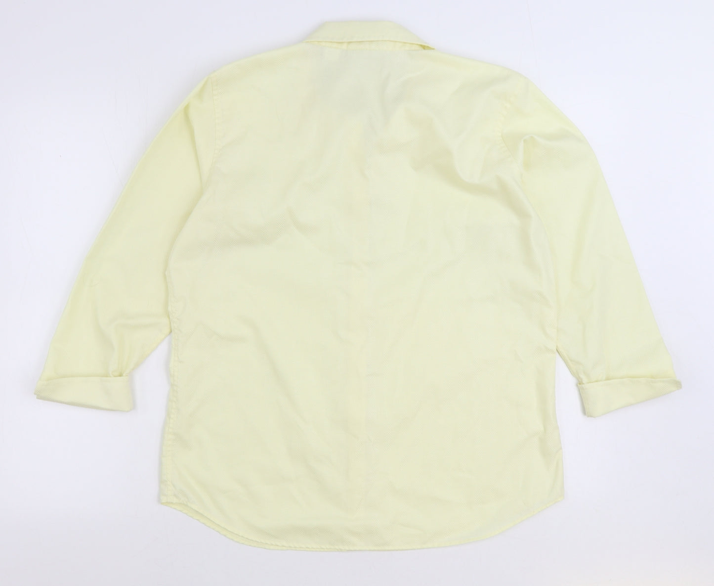 Liz Claiborne Womens Yellow 100% Cotton Basic Button-Up Size 10 Collared