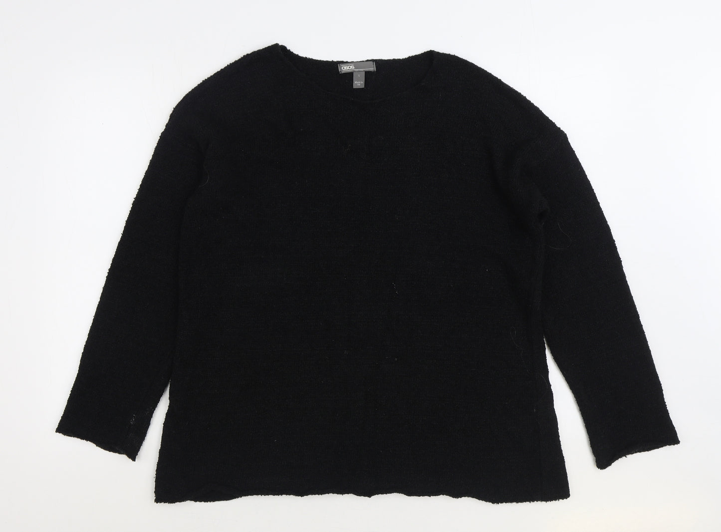 ASOS Womens Black Round Neck Acrylic Pullover Jumper Size S
