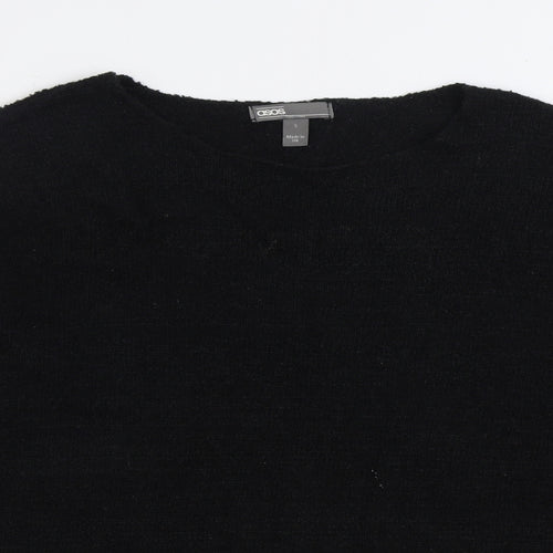 ASOS Womens Black Round Neck Acrylic Pullover Jumper Size S