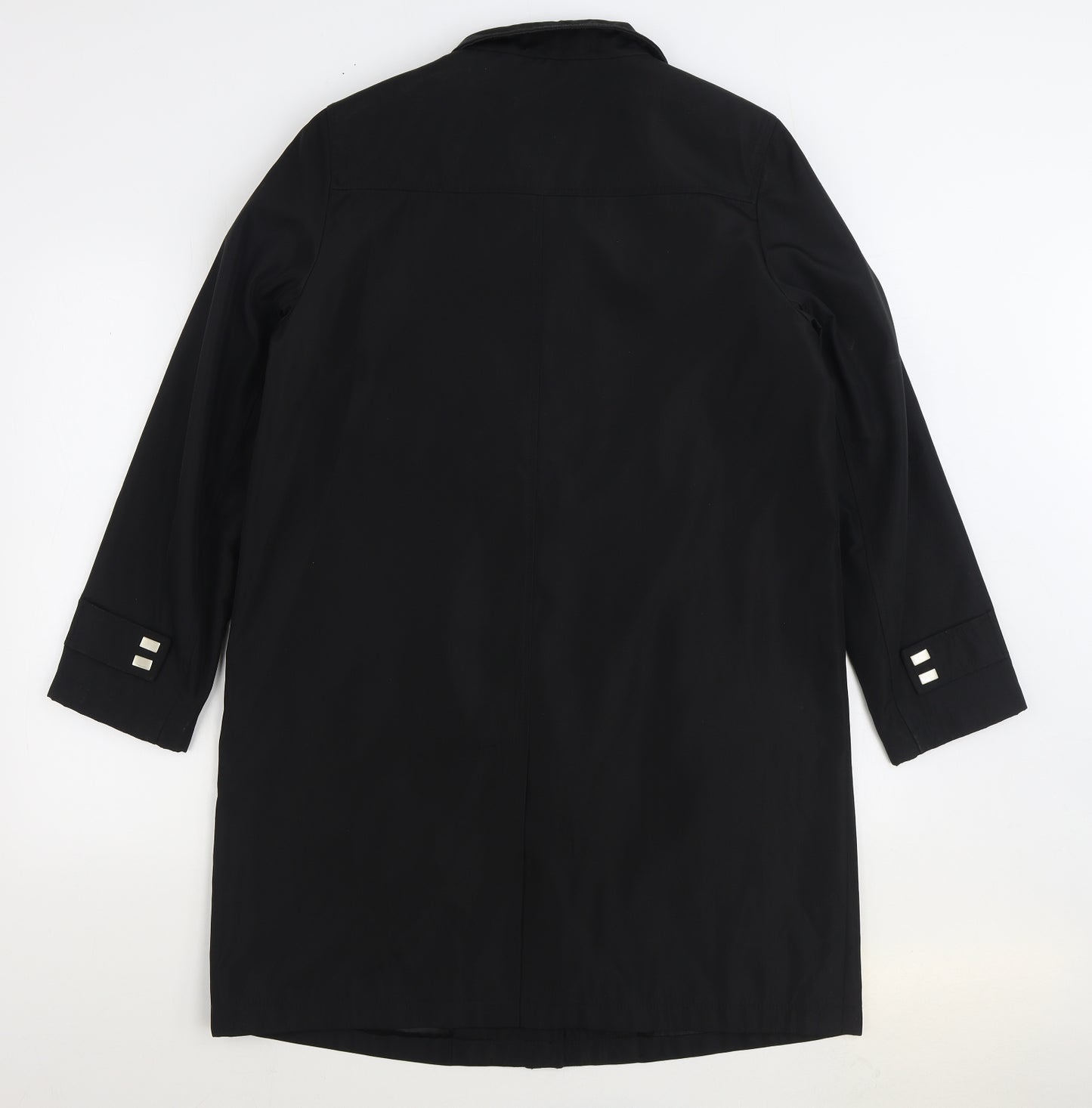 David Barry Womens Black Rain Coat Coat Size 12 Zip