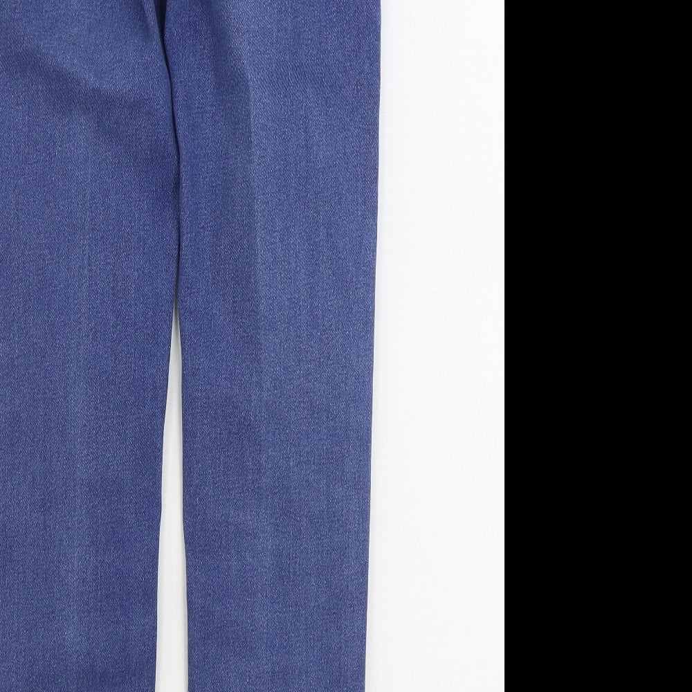 Marks and Spencer Womens Blue Cotton Straight Jeans Size 10 L29 in Regular Zip