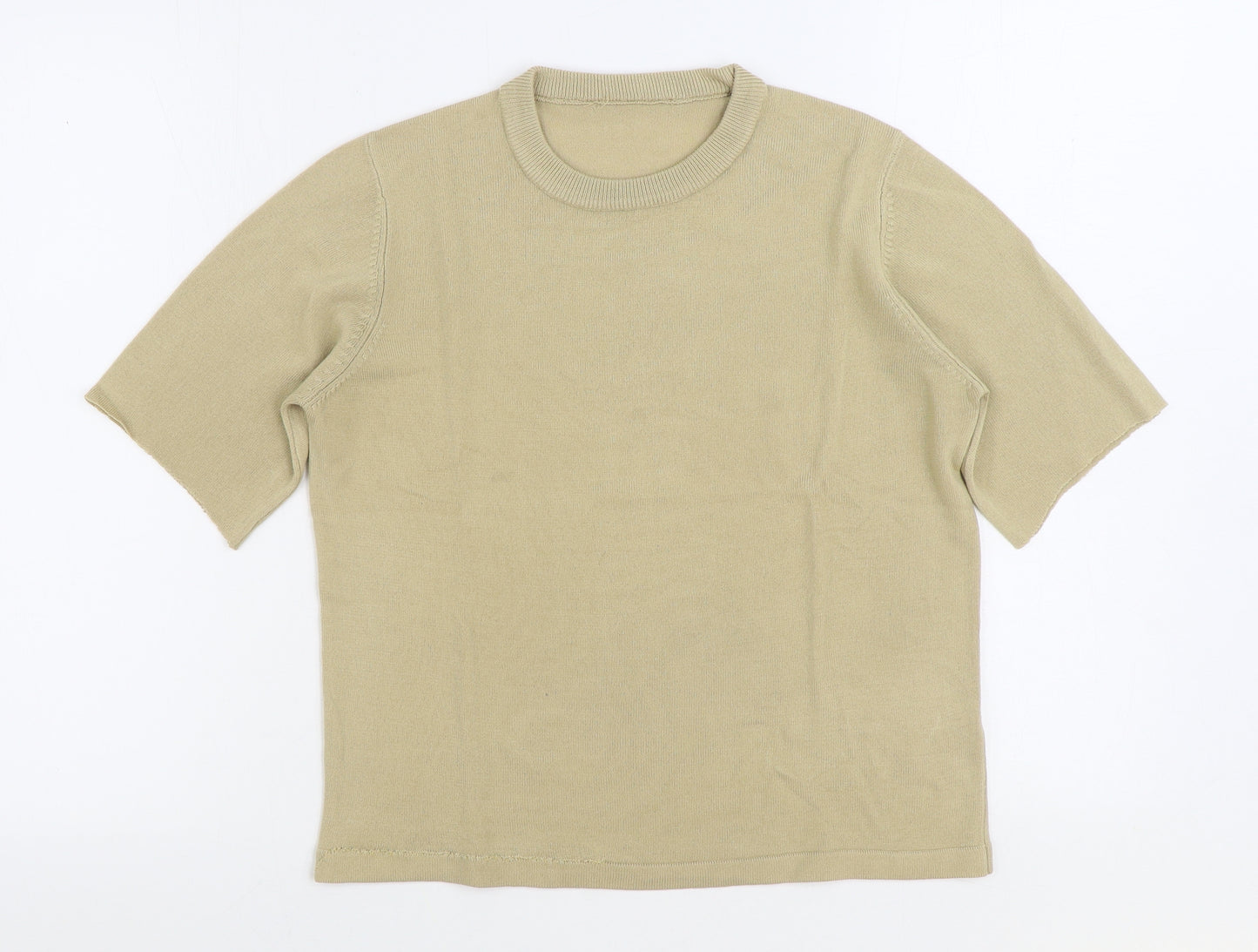 Marks and Spencer Womens Beige Round Neck Acrylic Pullover Jumper Size 12