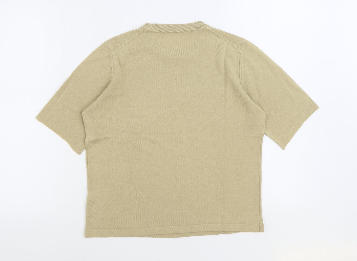 Marks and Spencer Womens Beige Round Neck Acrylic Pullover Jumper Size 12