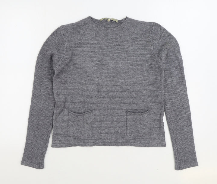 Silvian Heach Womens Grey Boat Neck Viscose Pullover Jumper Size S