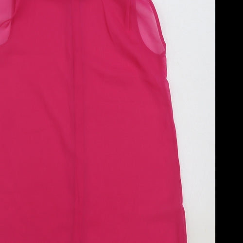 H&M Womens Pink Polyester Basic Button-Up Size 6 Collared