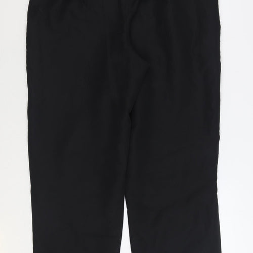 Dunnes Stores Mens Black Polyester Jogger Trousers Size 2XL L32 in Regular Snap