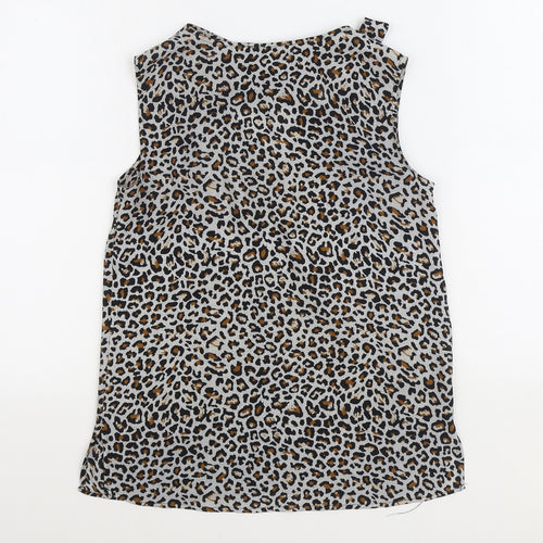 Atmosphere Womens Multicoloured Animal Print Polyester Basic Blouse Size 6 V-Neck