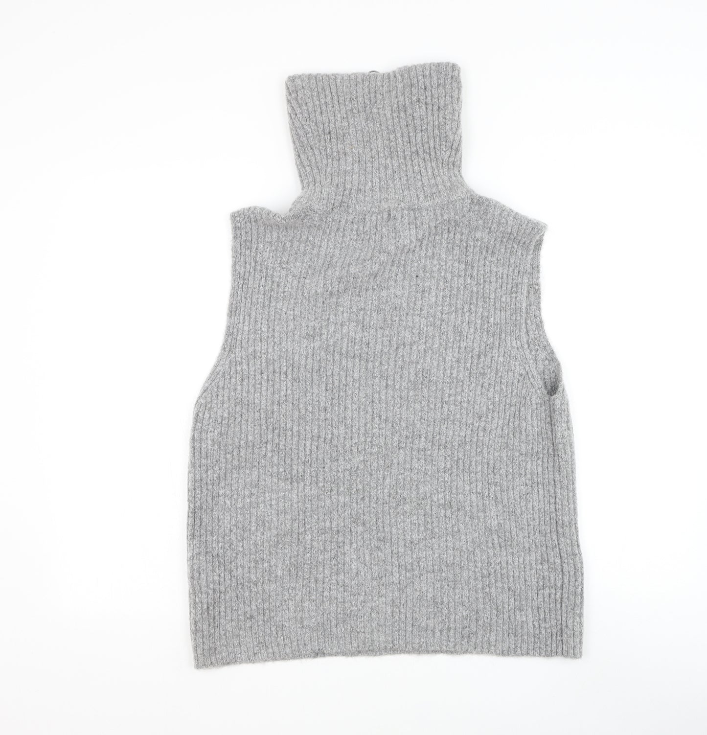 Object Womens Grey High Neck Acrylic Pullover Jumper Size M