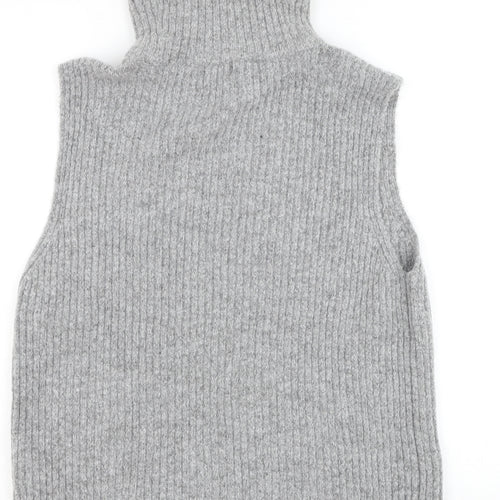 Object Womens Grey High Neck Acrylic Pullover Jumper Size M