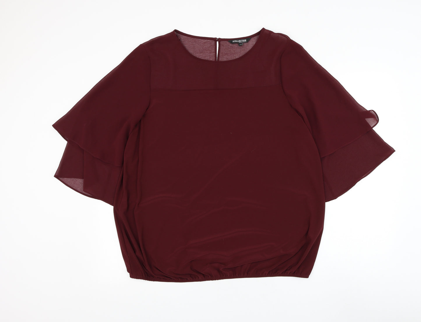 Debenhams Womens Purple Polyester Basic Blouse Size 18 Round Neck