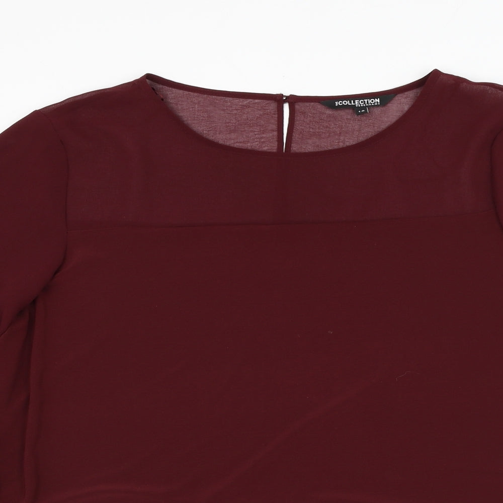 Debenhams Womens Purple Polyester Basic Blouse Size 18 Round Neck
