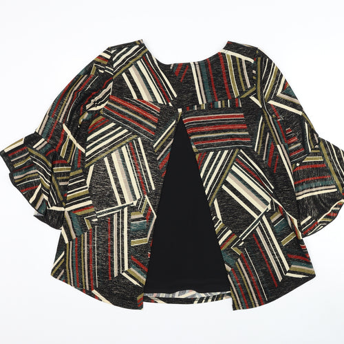 Gerard Womens Multicoloured Geometric Polyester Basic Blouse Size 14 Round Neck