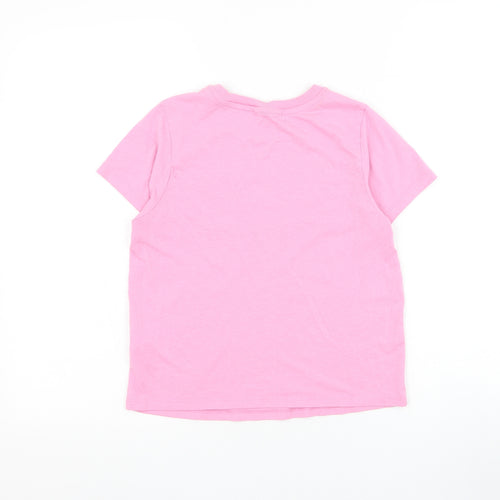 Topshop Womens Pink Cotton Basic T-Shirt Size 8 Round Neck - USA 1998