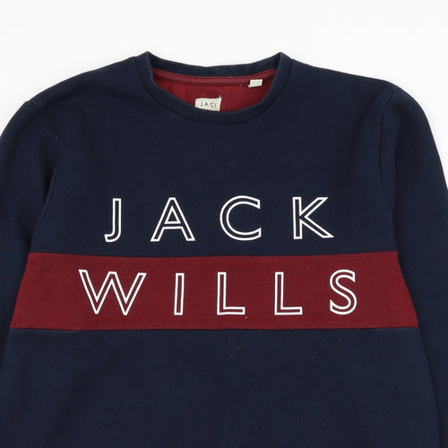 Jack Wills Mens Blue Cotton Pullover Sweatshirt Size L