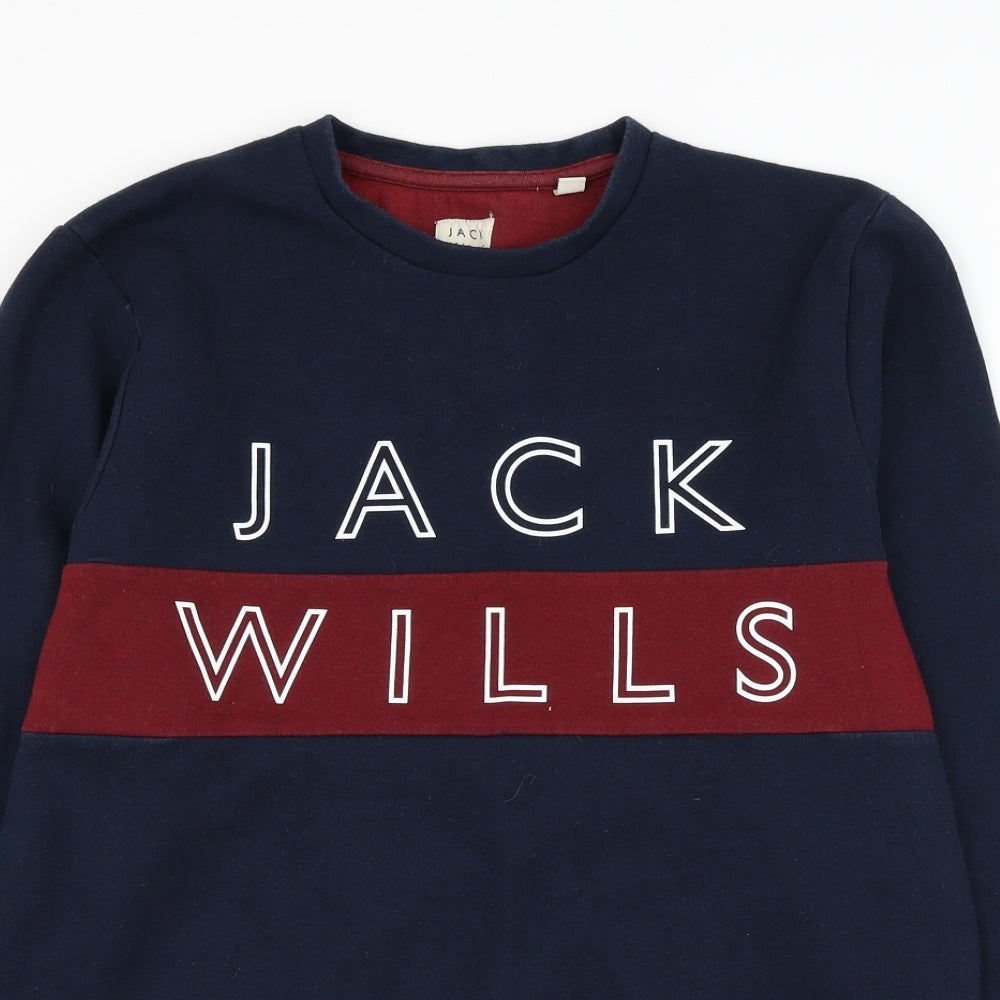 Jack Wills Mens Blue Cotton Pullover Sweatshirt Size L