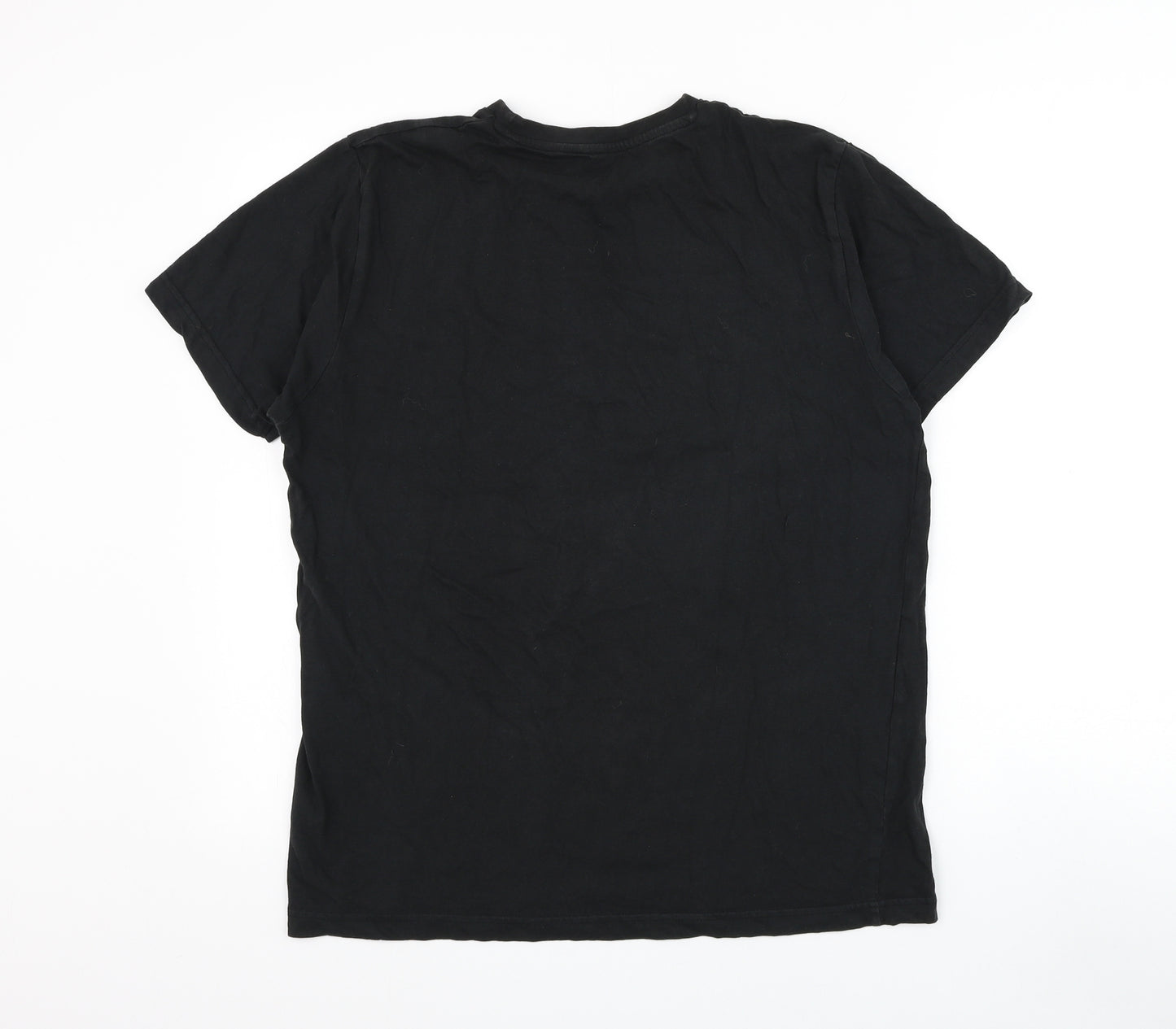Dunnes Stores Mens Black Cotton T-Shirt Size M Round Neck - Vibes