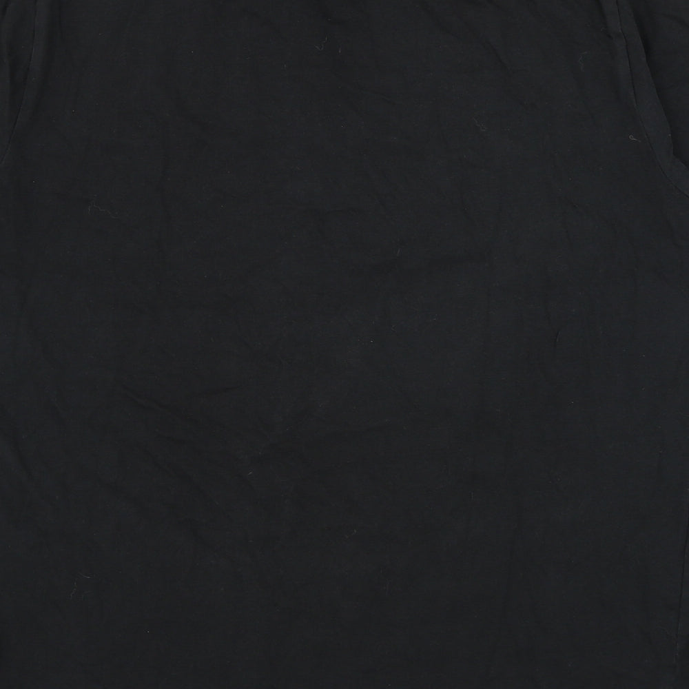 Dunnes Stores Mens Black Cotton T-Shirt Size M Round Neck - Vibes