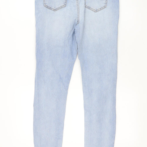 Primark Womens Blue Cotton Skinny Jeans Size 12 L28 in Regular Zip
