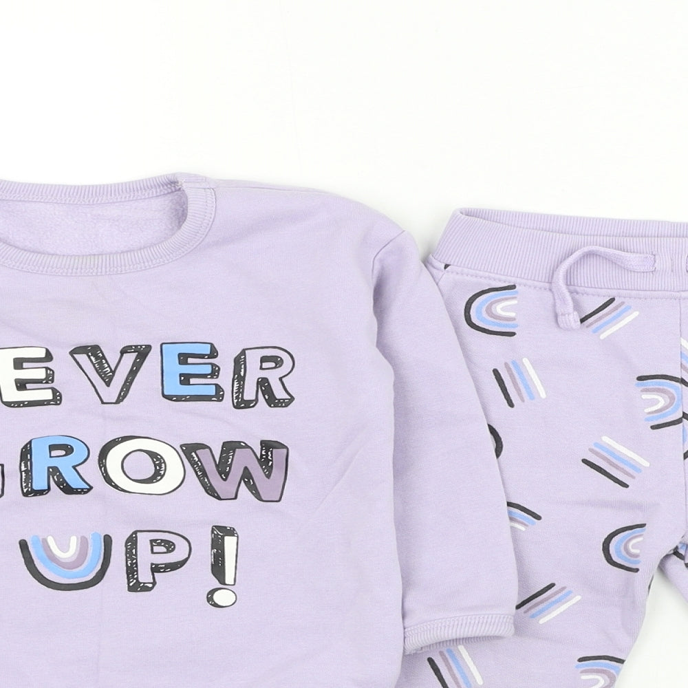 Dunnes Stores Girls Purple Geometric Cotton Pullover Sweatshirt Size 2-3 Years Pullover - Never Grow Up Sweater & Jogger Set