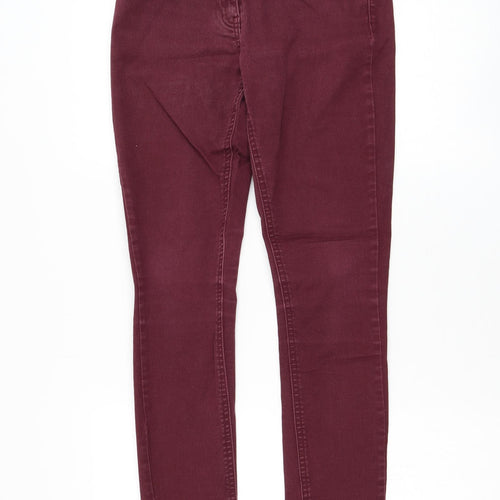 Preworn Womens Red Polyester Skinny Jeans Size 28 in L29 in Regular Zip