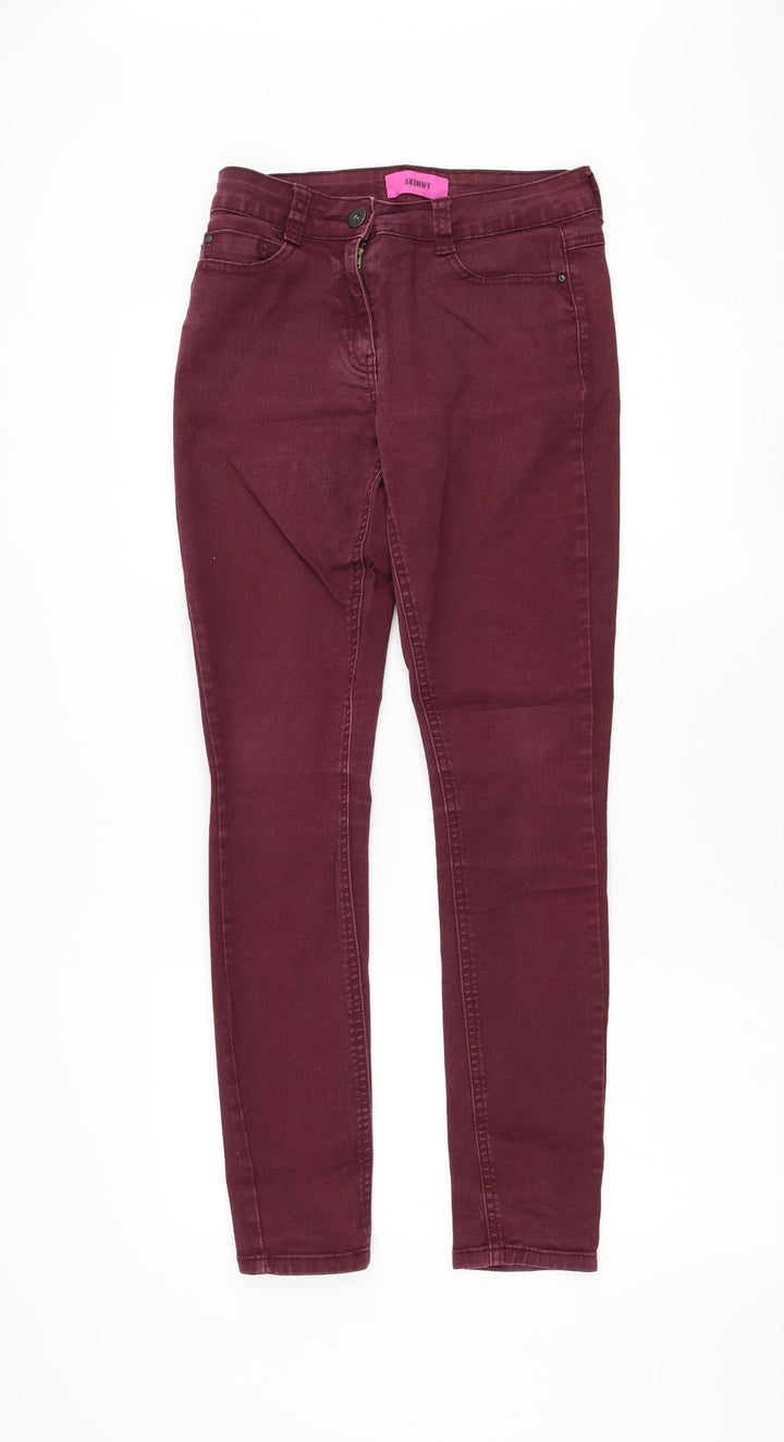 Preworn Womens Red Polyester Skinny Jeans Size 28 in L29 in Regular Zip