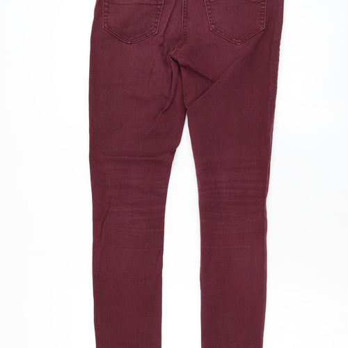 Preworn Womens Red Polyester Skinny Jeans Size 28 in L29 in Regular Zip
