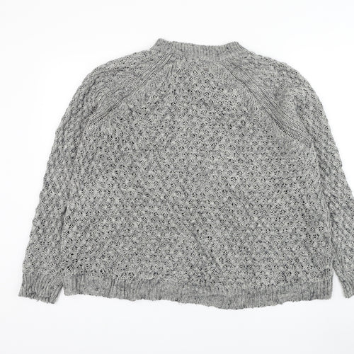 H&M Womens Grey Round Neck Acrylic Pullover Jumper Size M