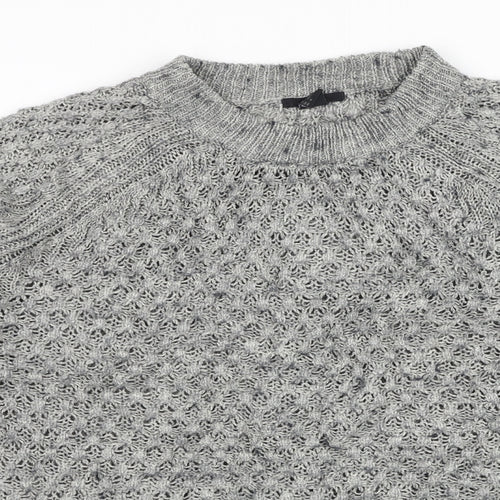 H&M Womens Grey Round Neck Acrylic Pullover Jumper Size M