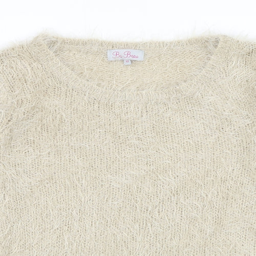 Matalan Womens Brown Round Neck Polyamide Pullover Jumper Size 12