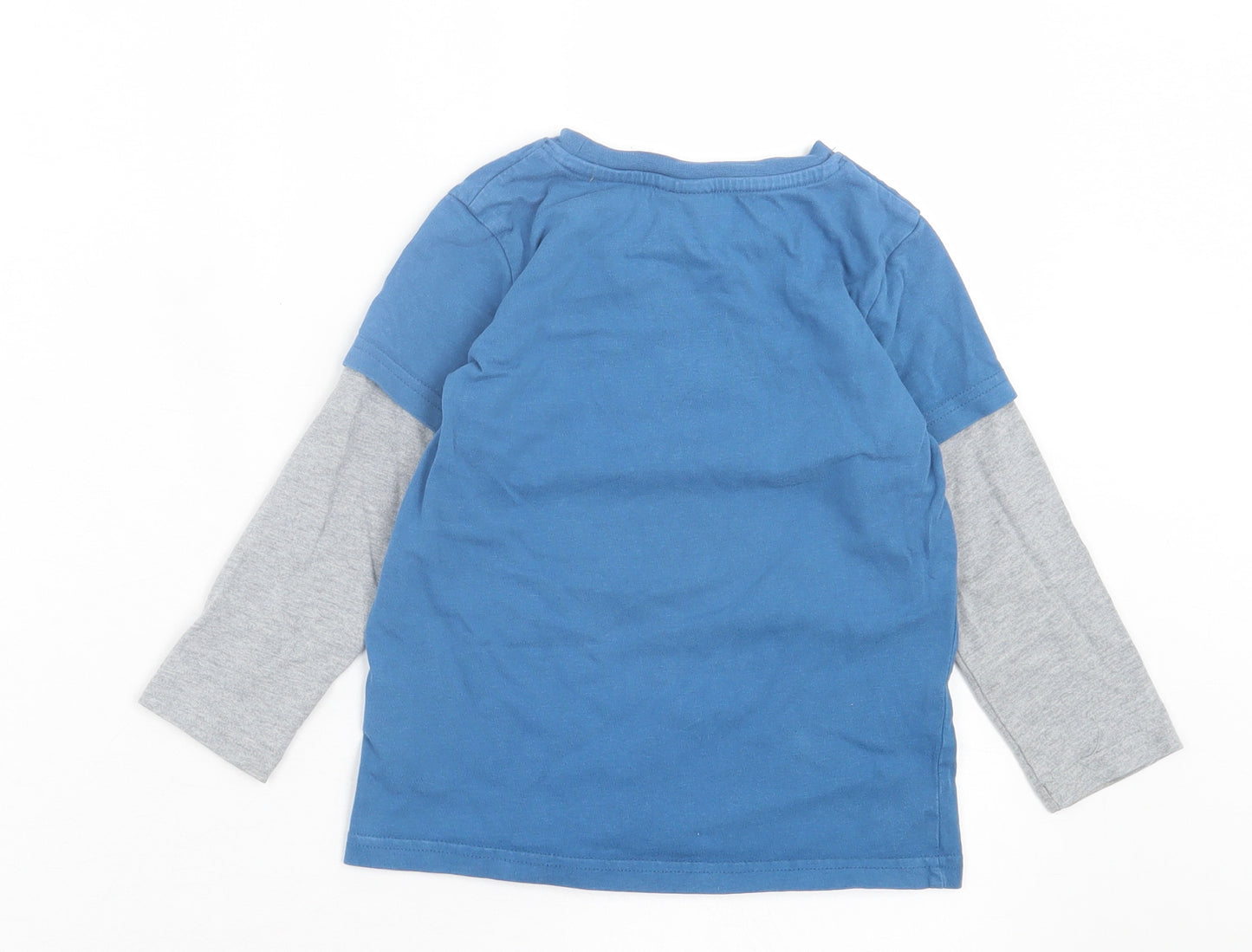Frugi Boys Blue Cotton Basic Casual Size 4-5 Years Crew Neck Pullover - Aligator