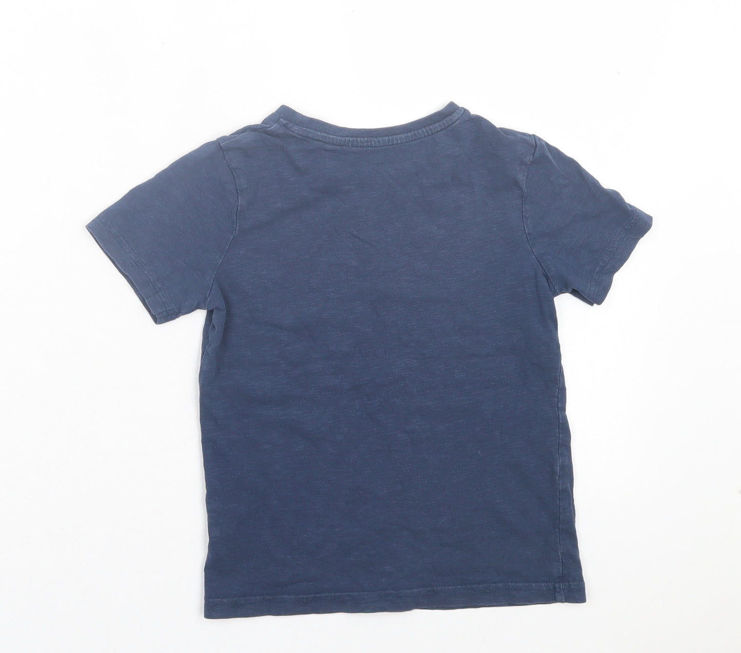 TU Boys Blue Cotton Basic T-Shirt Size 3-4 Years Henley Button