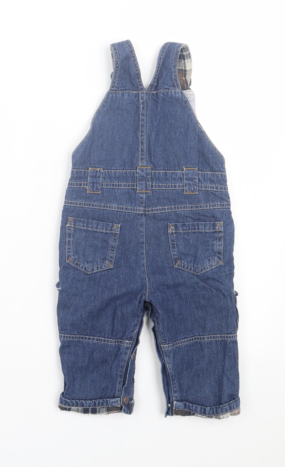 TU Baby Blue Cotton Dungaree Outfit/Set Size 6-9 Months Snap - Bear