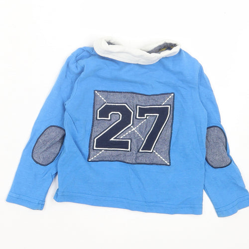 Dunnes Stores Boys Blue Cotton Basic Polo Size 9-12 Months Collared Button - Baseball