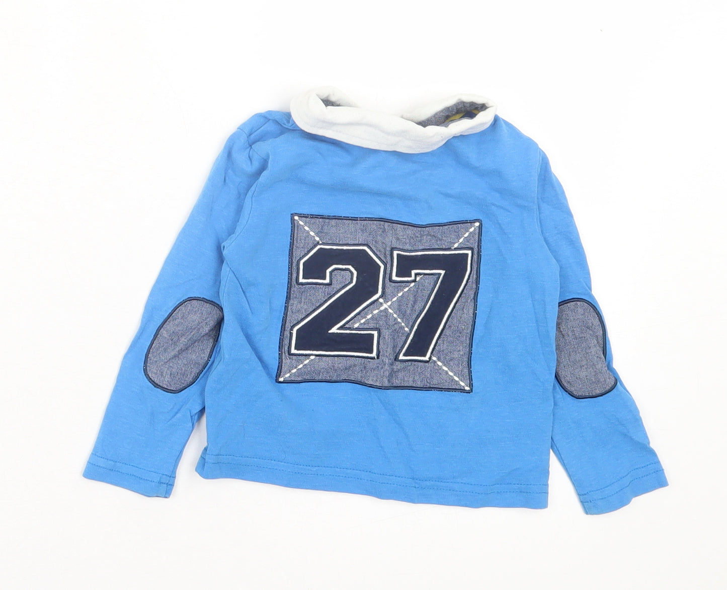 Dunnes Stores Boys Blue Cotton Basic Polo Size 9-12 Months Collared Button - Baseball