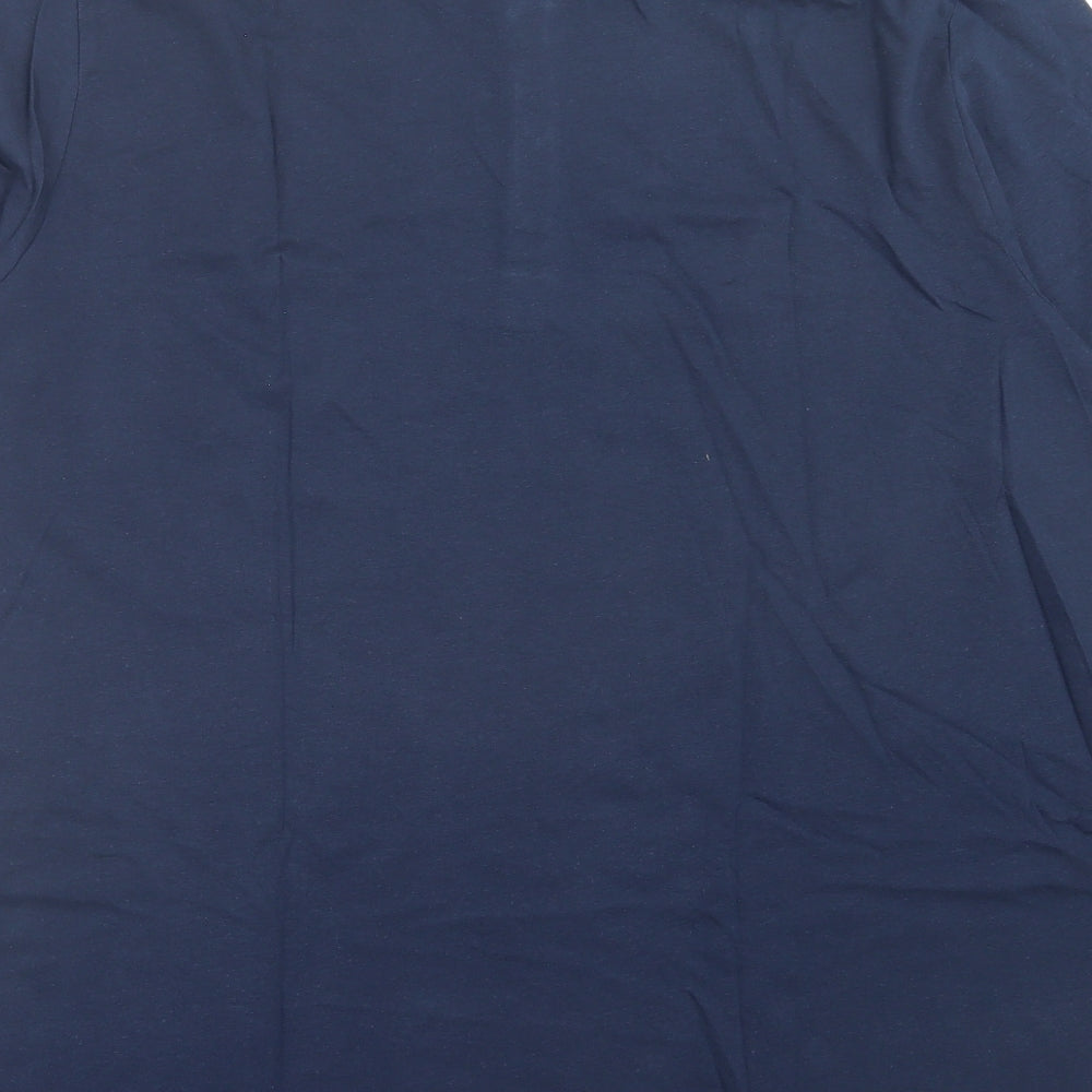 Livergy Mens Blue Cotton T-Shirt Size XL Henley