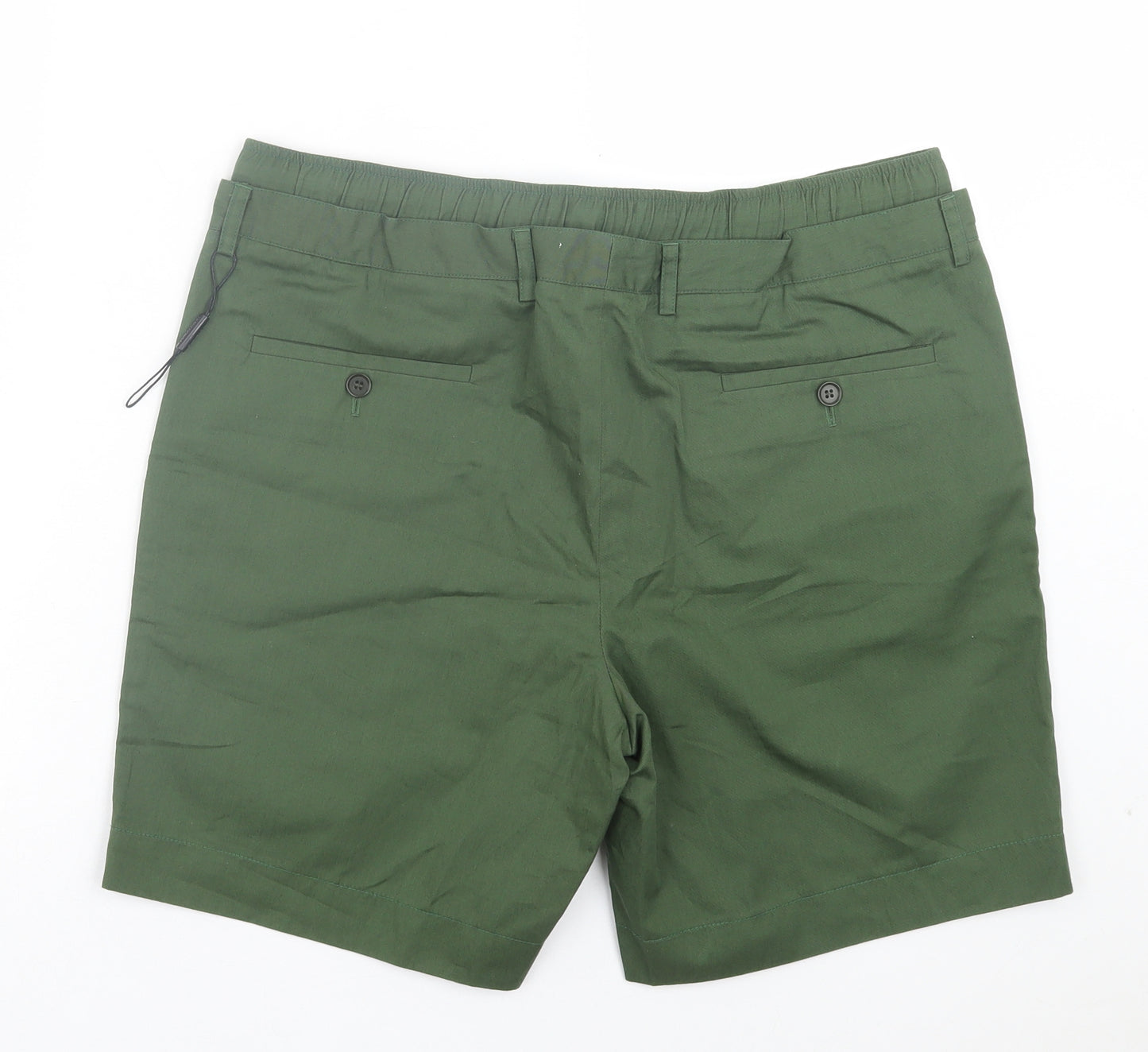 Calvin Klein Mens Green Cotton Bermuda Shorts Size 36 in L8 in Regular Button