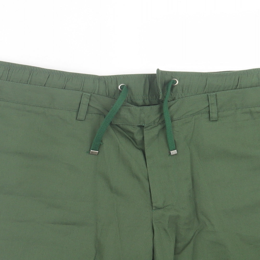 Calvin Klein Mens Green Cotton Bermuda Shorts Size 36 in L8 in Regular Button