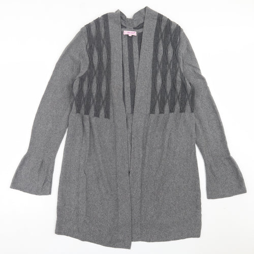 Per Una Womens Grey V-Neck Polyamide Cardigan Jumper Size 14