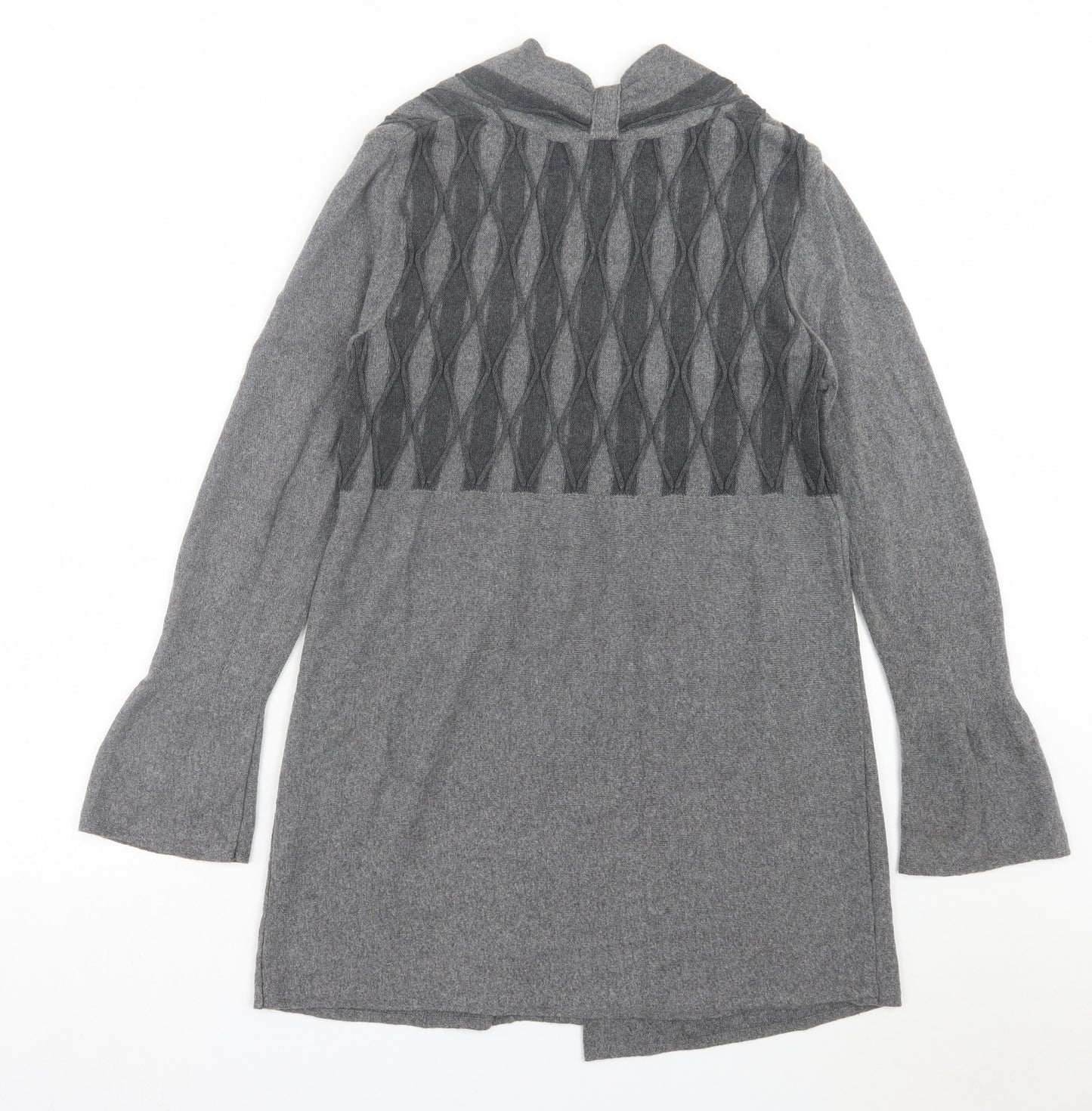 Per Una Womens Grey V-Neck Polyamide Cardigan Jumper Size 14