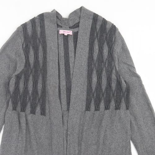 Per Una Womens Grey V-Neck Polyamide Cardigan Jumper Size 14