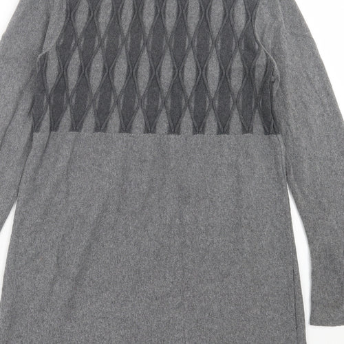 Per Una Womens Grey V-Neck Polyamide Cardigan Jumper Size 14