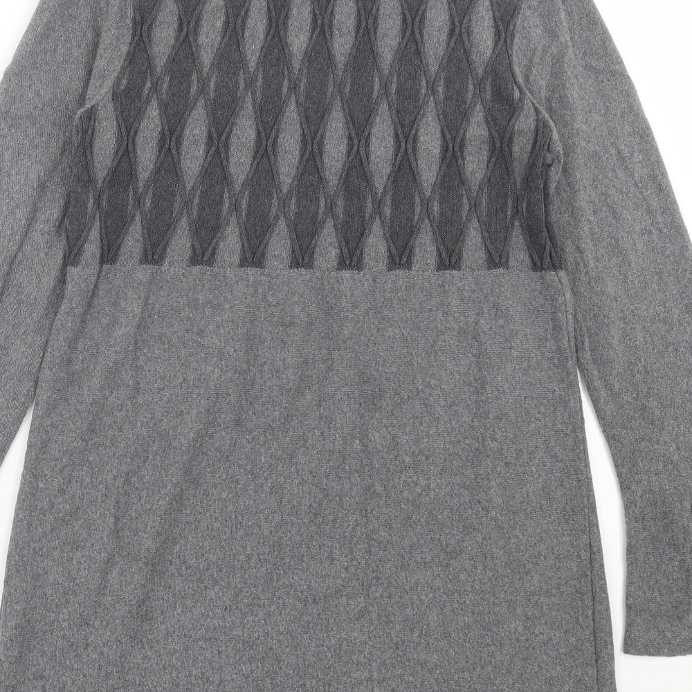 Per Una Womens Grey V-Neck Polyamide Cardigan Jumper Size 14
