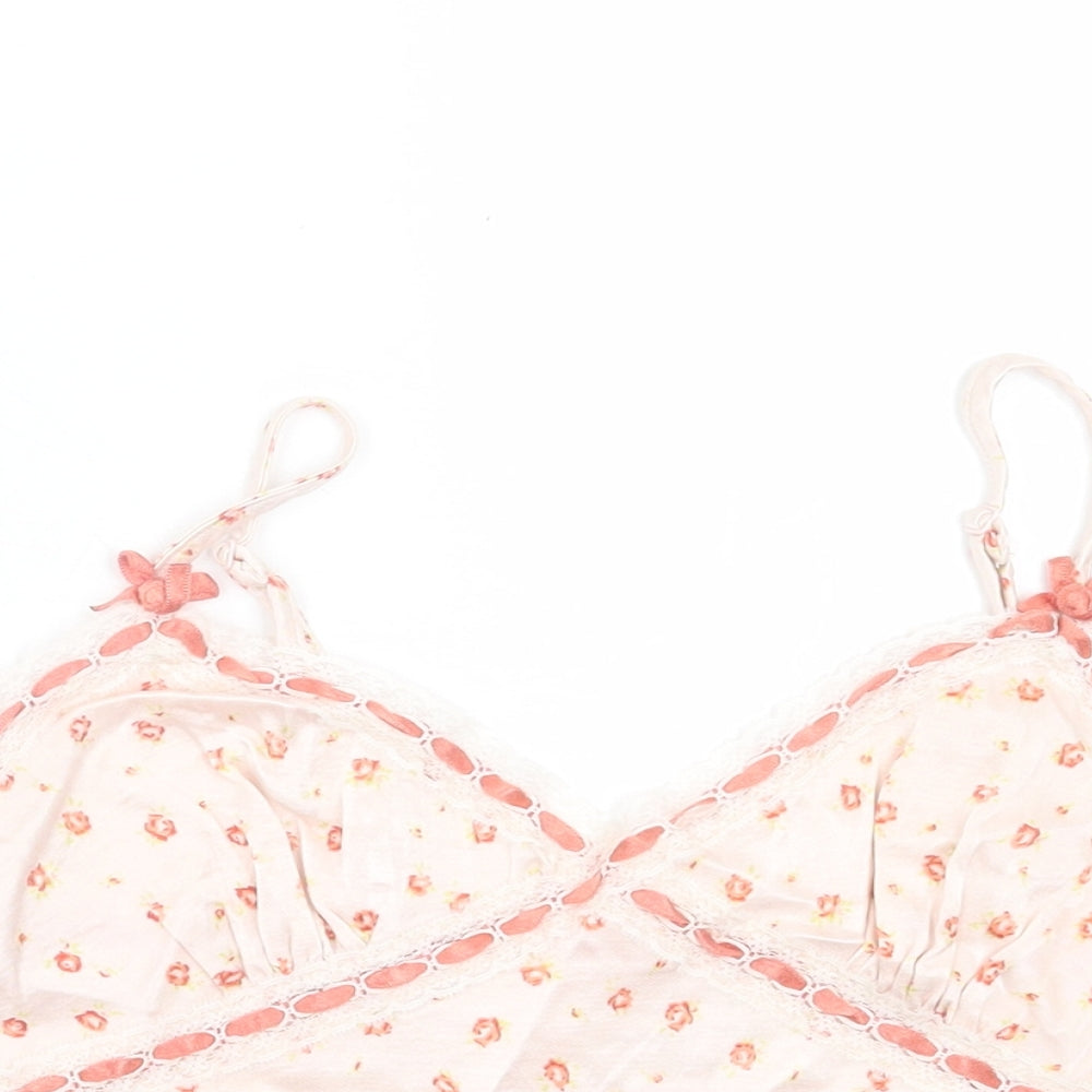 Urban Outfitters Womens Pink Floral Viscose Camisole Tank Size S V-Neck