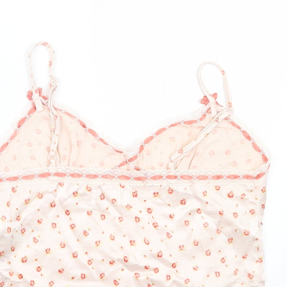 Urban Outfitters Womens Pink Floral Viscose Camisole Tank Size S V-Neck