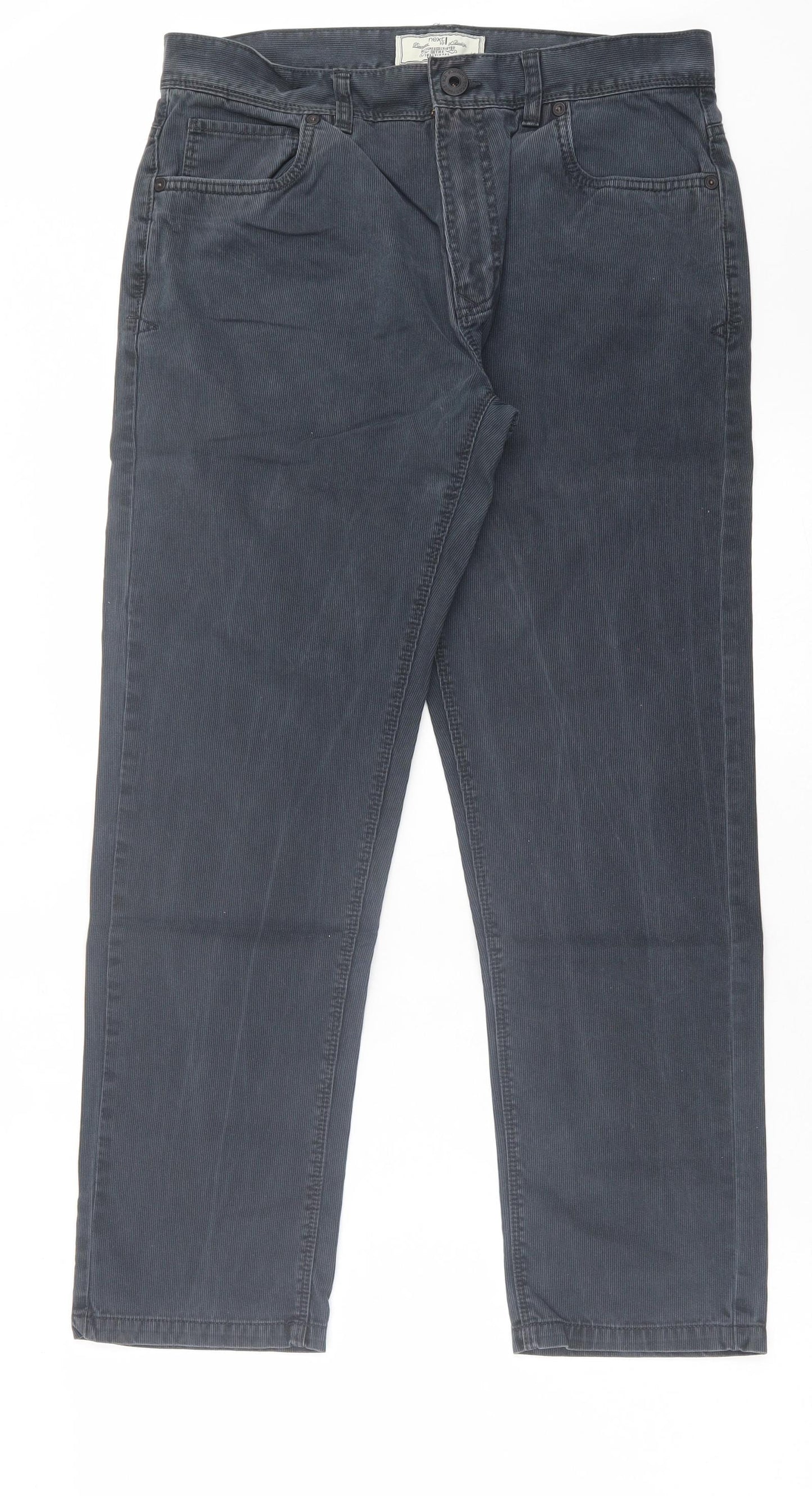 NEXT Mens Black Cotton Chino Trousers Size 32 in L29 in Regular Button - Short Leg