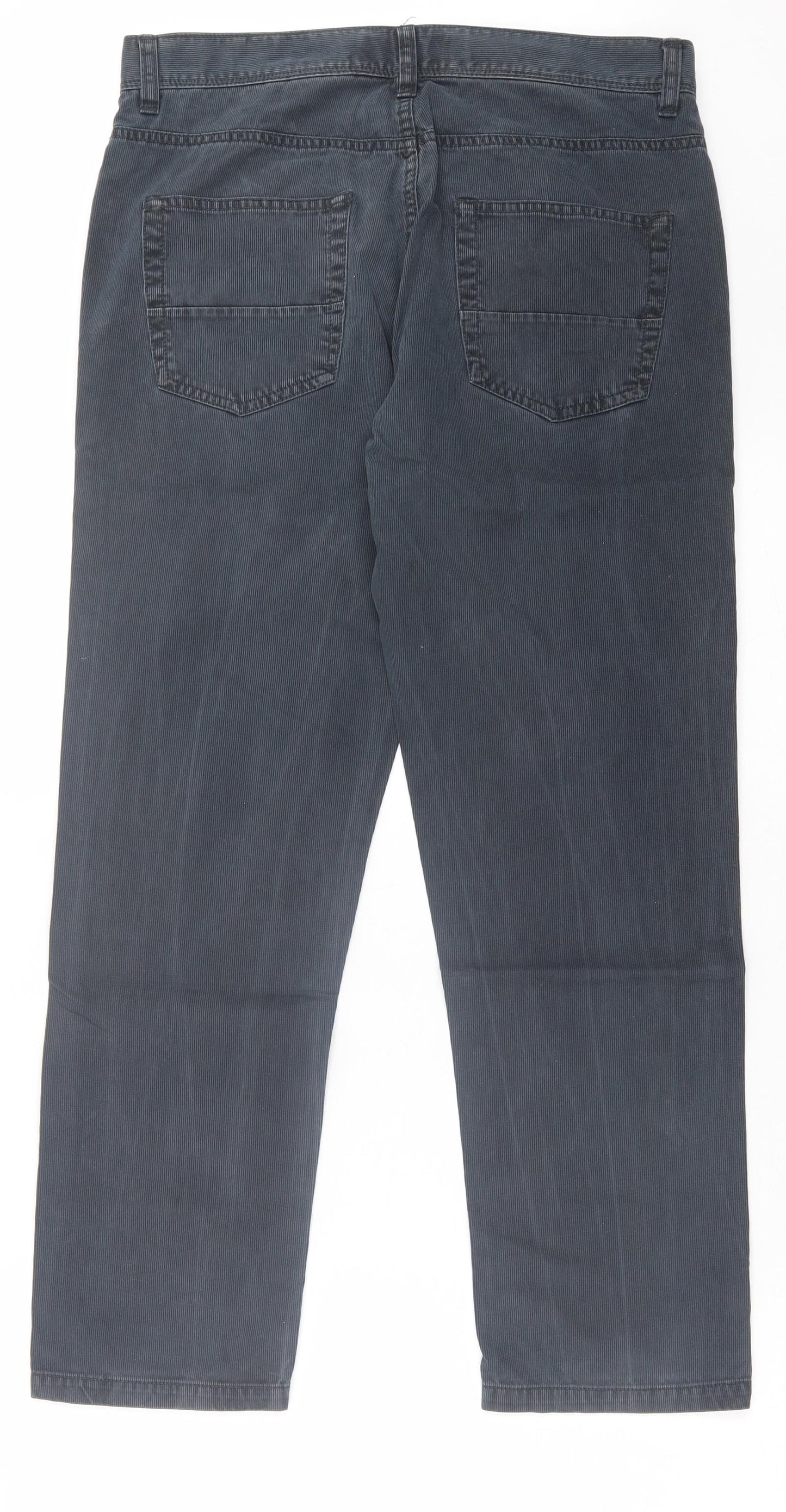 NEXT Mens Black Cotton Chino Trousers Size 32 in L29 in Regular Button - Short Leg